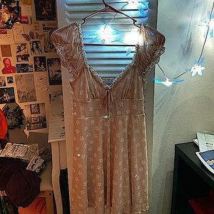 Urban Outfitters Pink Floral Babydoll Dress